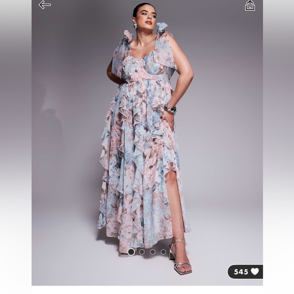 ASOS Pastel Blue and Pink Maxi Dress